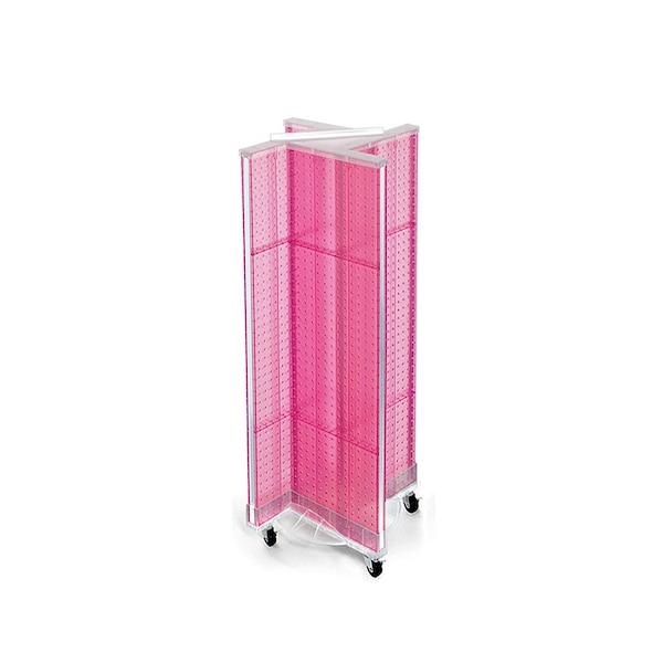 Pinwheel Pegboard Floor Display on Wheeled Base